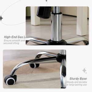 English Elm Vinsetto Velvet Office Chair - Stylish Adjustable Desk Chair With Swivel Wheels & Comfortable Support W2225P217515-GIGA