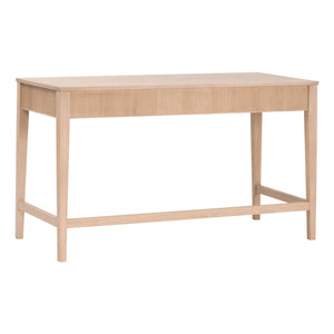 Essentials for Living Highland Solid Oak Writing Desk with Soft Close Drawers and Brass Knob Hardware 5260.NAT-OAK