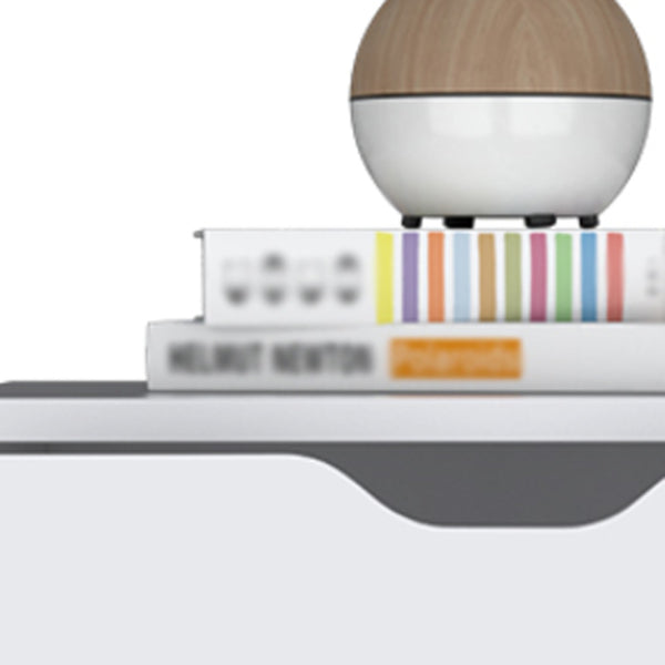 Homeroots 19" White Two Drawer Faux Wood Nightstand   526147