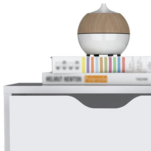 Homeroots 19" White Two Drawer Faux Wood Nightstand   526147