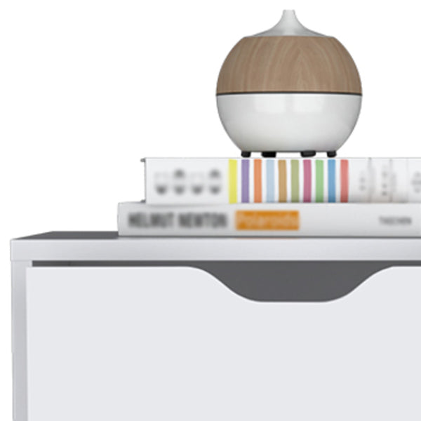 Homeroots 19" White Two Drawer Faux Wood Nightstand   526147