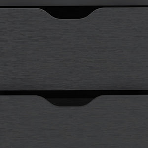 Homeroots 19" Black Two Drawer Faux Wood Nightstand   526148