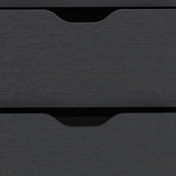 Homeroots 19" Black Two Drawer Faux Wood Nightstand   526148