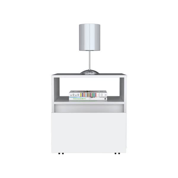 Homeroots 20" White One Drawer Faux Wood Nightstand   526149