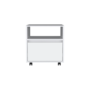 Homeroots 20" White One Drawer Faux Wood Nightstand   526149