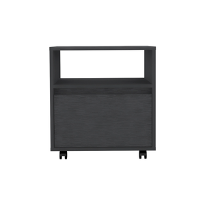 Homeroots 20" Black One Drawer Faux Wood Nightstand   526150
