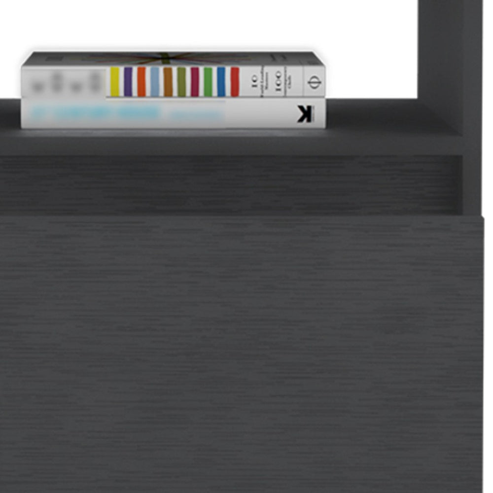 HomeRoots 20" Black Wood Nightstand with Drawer - Sleek, Modern Design for Bedroom & Versatile Use Anywhere 526150