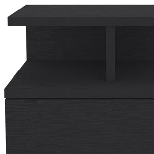 Homeroots 12" Black One Drawer Faux Wood Floating Nightstand   526152