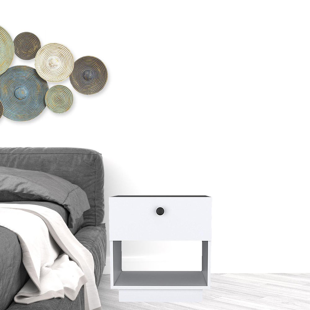 Homeroots 20" White One Drawer Faux Wood Nightstand   526155