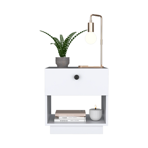 Homeroots 20" White One Drawer Faux Wood Nightstand   526155