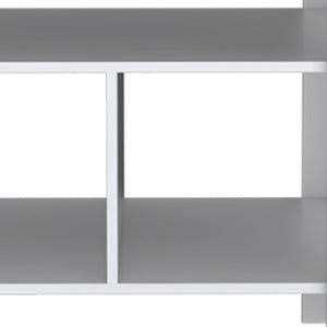 HomeRoots 35" Stylish Natural and White Wood Kitchen Island with Ample Storage for Modern Spaces & Prep Tasks 526158