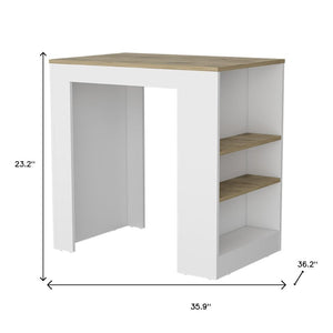 HomeRoots 36" Oak and White Kitchen Island – Stylish, Multi-Functional Storage for Small Spaces & Modern Homes 526160