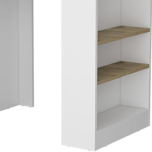 HomeRoots 36" Oak and White Kitchen Island – Stylish, Multi-Functional Storage for Small Spaces & Modern Homes 526160