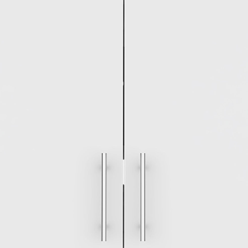 HomeRoots 26" Elegant White Wall-Mounted Utility Cabinet with Two Doors, Built-In Hooks & Modern Design 526163