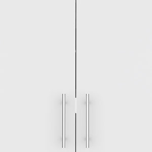 HomeRoots 26" Elegant White Wall-Mounted Utility Cabinet with Two Doors, Built-In Hooks & Modern Design 526163