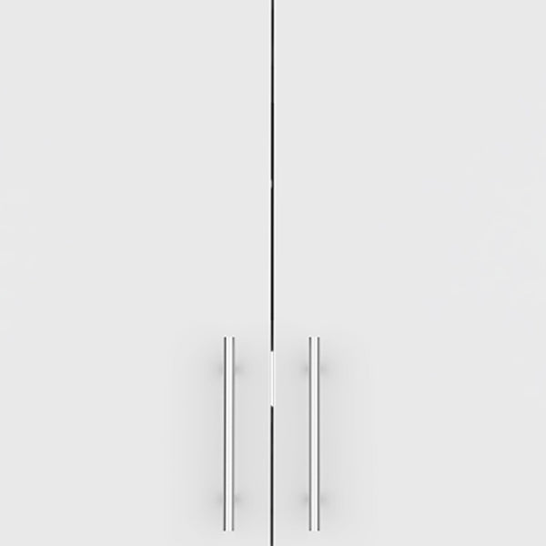 HomeRoots 26" Elegant White Wall-Mounted Utility Cabinet with Two Doors, Built-In Hooks & Modern Design 526163