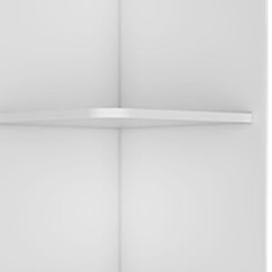 HomeRoots 62" White Wood Corner Utility Cabinet - Stylish Storage Solution with Open Shelves & Doors for Any Room 526166