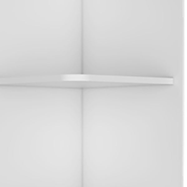 HomeRoots 62" White Wood Corner Utility Cabinet - Stylish Storage Solution with Open Shelves & Doors for Any Room 526166