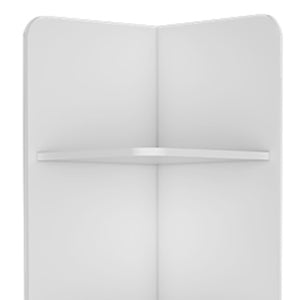 HomeRoots 62" White Wood Corner Utility Cabinet - Stylish Storage Solution with Open Shelves & Doors for Any Room 526166