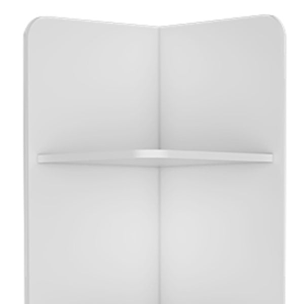 HomeRoots 62" White Wood Corner Utility Cabinet - Stylish Storage Solution with Open Shelves & Doors for Any Room 526166