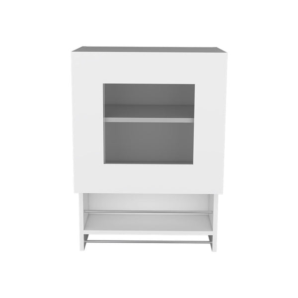 HomeRoots 20" Sleek White Wall-Mounted Accent Cabinet with Shelf - Modern Storage Solution for Any Room 526167