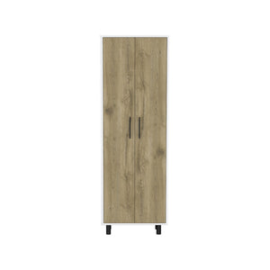 HomeRoots 71" Beige Modern Two-Door Pantry Storage Cabinet - Stylish, Durable, and Perfect for Any Room! 526170