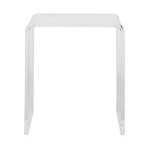 Homeroots 18" Clear Heavy Duty Plastic And Acrylic Square End Table   526172