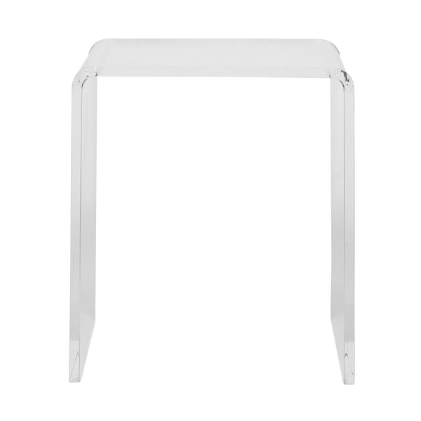 Homeroots 18" Clear Heavy Duty Plastic And Acrylic Square End Table   526172