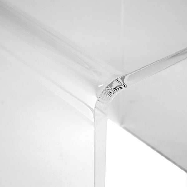 Homeroots 18" Clear Heavy Duty Plastic And Acrylic Square End Table   526172