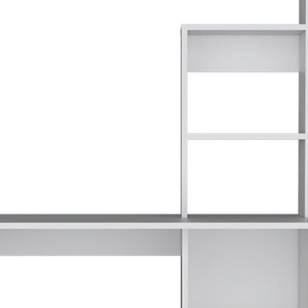 Homeroots 39" Elegant White Wood Computer Desk With Hutch - Stylish, Durable, And Perfect For Your Office Space!   526174