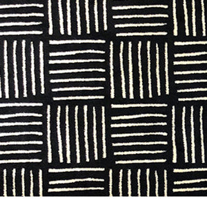 Homeroots 6' Black And Off White Abstract Machine Tufted Washable Runner Rug With Uv Protection  Synthetic 526180