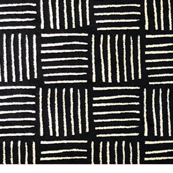 Homeroots 6' Black And Off White Abstract Machine Tufted Washable Runner Rug With Uv Protection  Synthetic 526180
