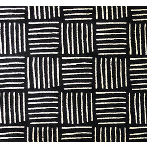 Homeroots 6' Black And Off White Abstract Machine Tufted Washable Runner Rug With Uv Protection  Synthetic 526180