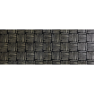 Homeroots 6' Black And Off White Abstract Machine Tufted Washable Runner Rug With Uv Protection  Synthetic 526180