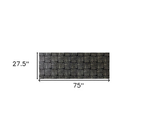 Homeroots 6' Black And Off White Abstract Machine Tufted Washable Runner Rug With Uv Protection  Synthetic 526180