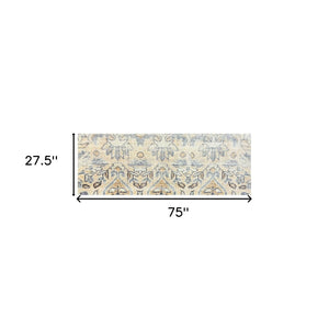 HomeRoots 2' X 6' Gray Moroccan Runner Rug - Durable, UV-Protected, Stain-Resistant for High-Traffic Spaces 526183