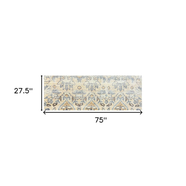 HomeRoots 2' X 6' Gray Moroccan Runner Rug - Durable, UV-Protected, Stain-Resistant for High-Traffic Spaces 526183