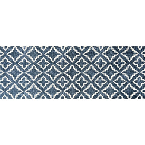 HomeRoots 2' X 6' Navy Blue Moroccan Runner Rug – Durable, UV Protected, Stain Resistant & Slip-Resistant Design 526192