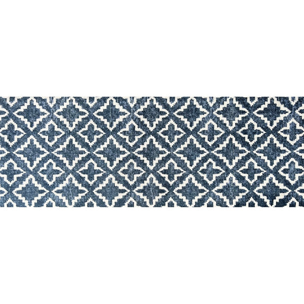 HomeRoots 2' X 6' Navy Blue Moroccan Runner Rug – Durable, UV Protected, Stain Resistant & Slip-Resistant Design 526192