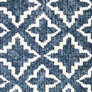 HomeRoots 2' X 6' Navy Blue Moroccan Runner Rug – Durable, UV Protected, Stain Resistant & Slip-Resistant Design 526192