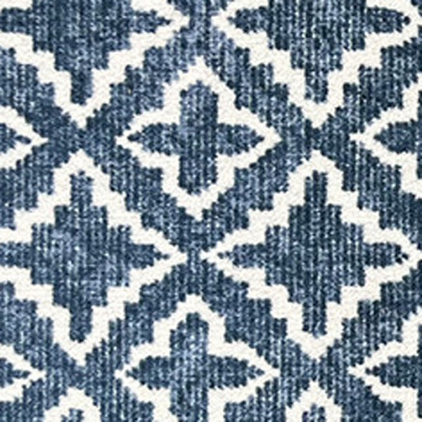 HomeRoots 2' X 6' Navy Blue Moroccan Runner Rug – Durable, UV Protected, Stain Resistant & Slip-Resistant Design 526192