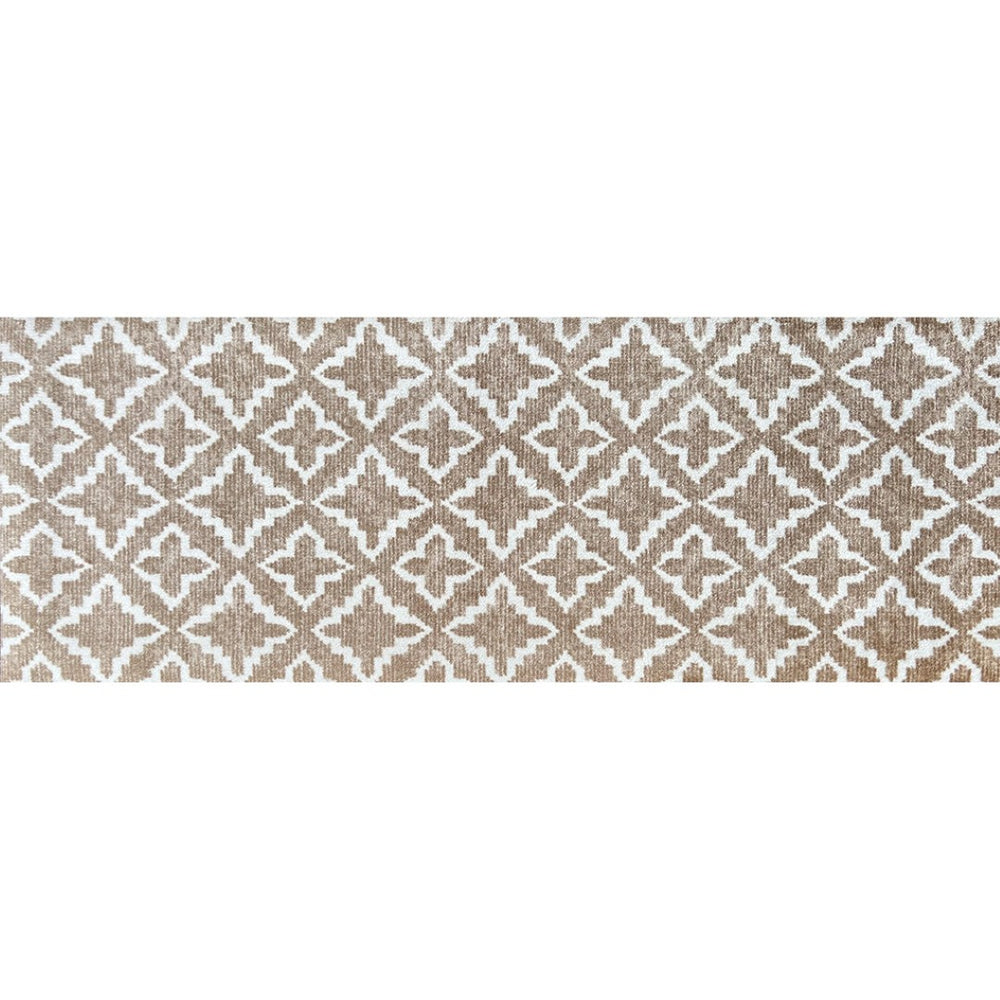 HomeRoots 2' X 6' Sand Moroccan Runner Rug - Durable, UV-Protected, Stain-Resistant, Ideal for Busy Homes 526195