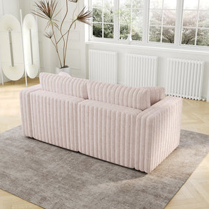 English Elm 75.6" Soft Modular 2-person Sofa with Removable Zippered Cushions for Easy Deep Cleaning and Comfort Light Pink W1767S00016