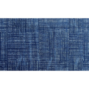 Homeroots 2' X 4' Navy Blue Striped Washable Area Rug With Uv Protection  Synthetic 526203