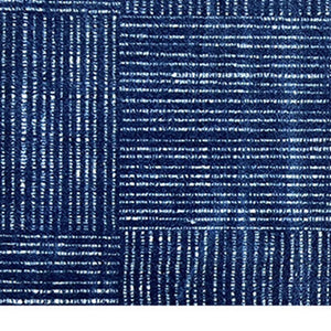 HomeRoots 2' X 6' Navy Blue Striped Washable Runner Rug - UV Protected, Stain-Resistant, Machine Washable! 526204