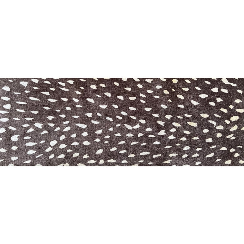 HomeRoots 2' Chocolate Animal Print Runner Rug – Washable, UV-Protected, Ideal for High-Traffic Areas & Pets 526207