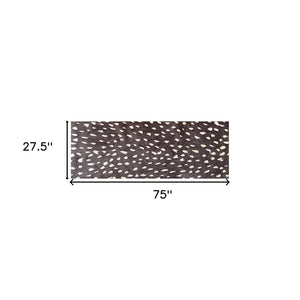HomeRoots 2' Chocolate Animal Print Runner Rug – Washable, UV-Protected, Ideal for High-Traffic Areas & Pets 526207