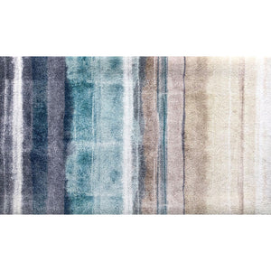 Homeroots 2' X 4' Turquoise Ombre Washable Area Rug With Uv Protection  Synthetic 526209