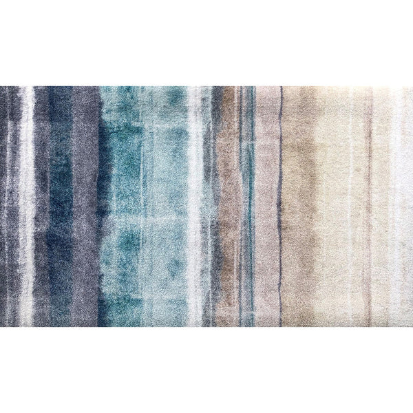 Homeroots 2' X 4' Turquoise Ombre Washable Area Rug With Uv Protection  Synthetic 526209