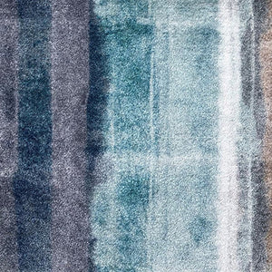 Homeroots 2' X 4' Turquoise Ombre Washable Area Rug With Uv Protection  Synthetic 526209